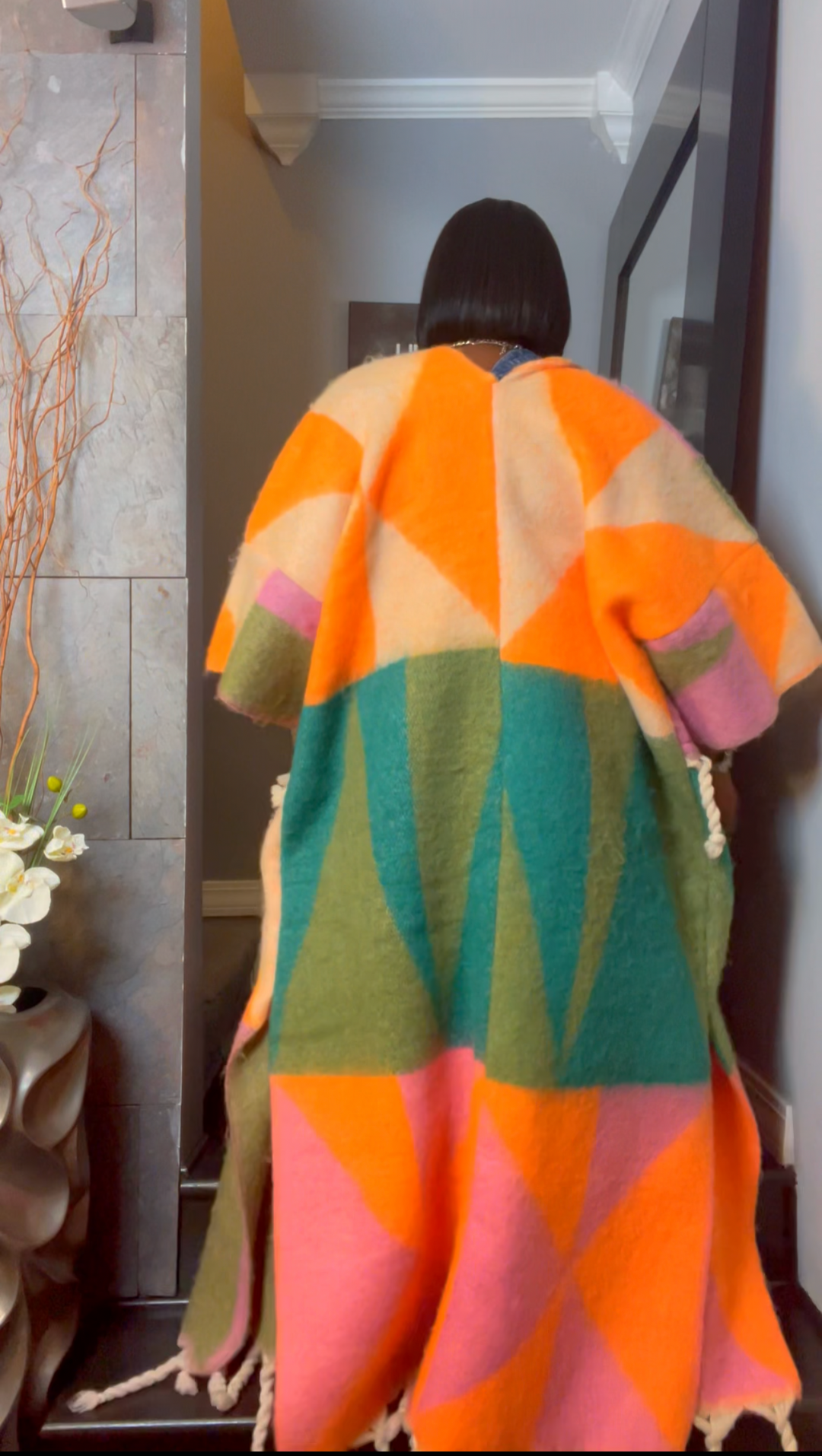 The "Material Girl" Long Kimono Sweater in Multicolor 2 | Ready to Ship