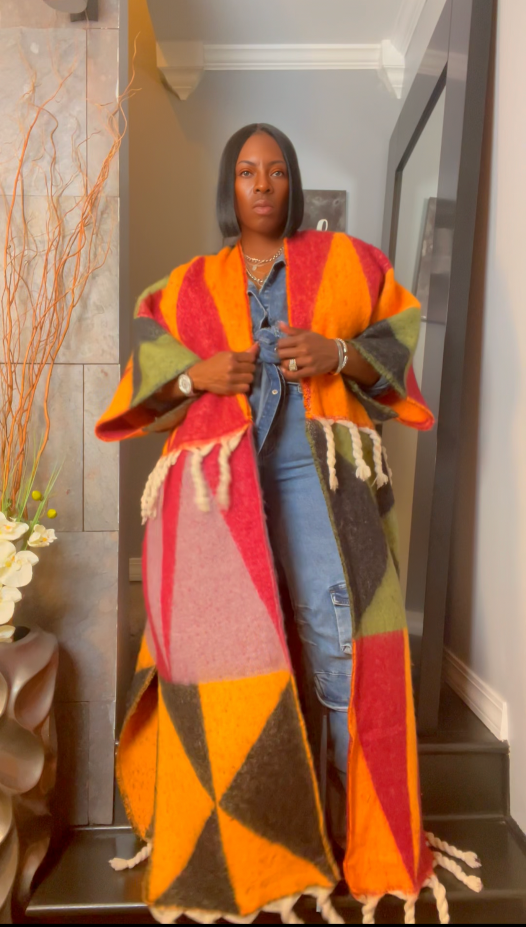 The "Material Girl" Long Kimono Sweater in Multicolor 4 | Pre-Order - Ships Between June 10th and June 15th