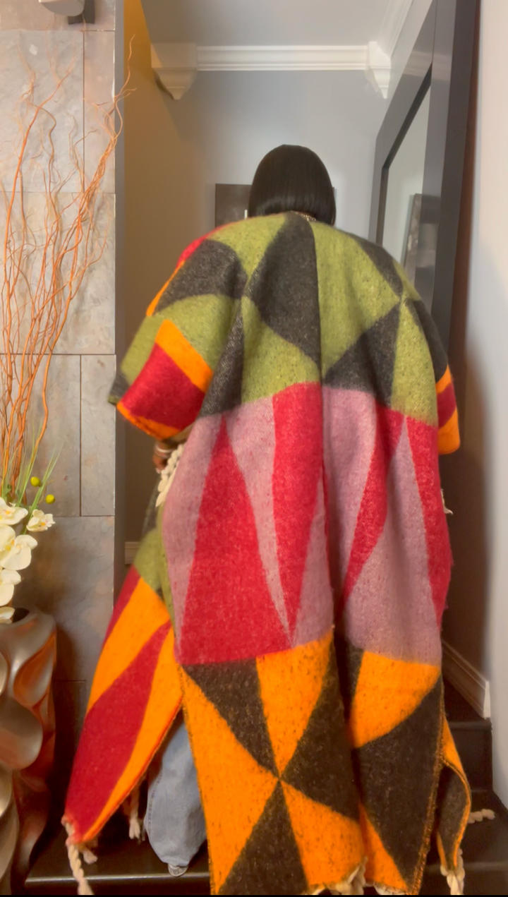 The "Material Girl" Long Kimono Sweater in Multicolor 4 | Pre-Order - Ships Between June 10th and June 15th