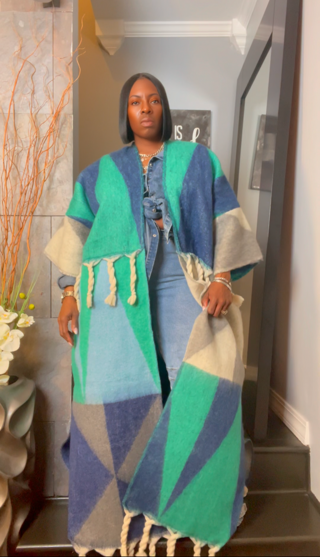 The "Material Girl" Long Kimono Sweater in Multicolor 3 | Ready to ship