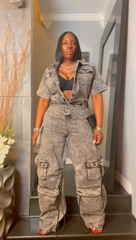 The "Nikora" Cargo Jumper in Charcoal | Free Shipping Included