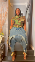 The "Zaihlani" Distressed Harem Jeans in Blue | Free Shipping Included