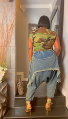 The "Zaihlani" Distressed Harem Jeans in Blue | Free Shipping Included