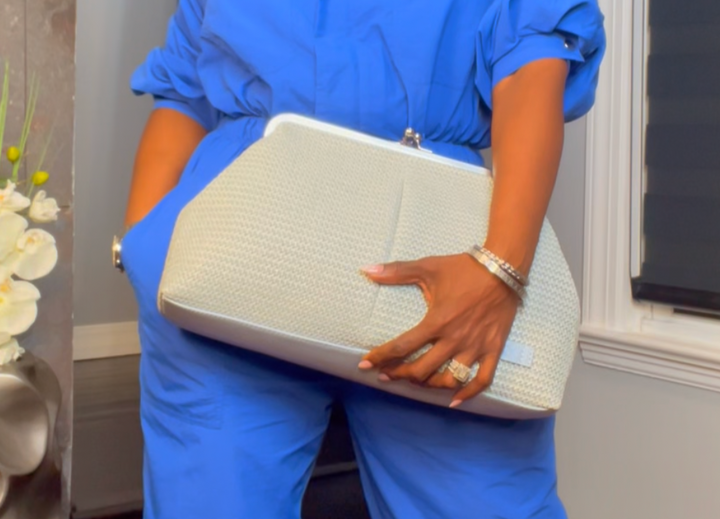 The "Zariah" Oversized Statement Clutch in Ice Blue | Free Shipping Included