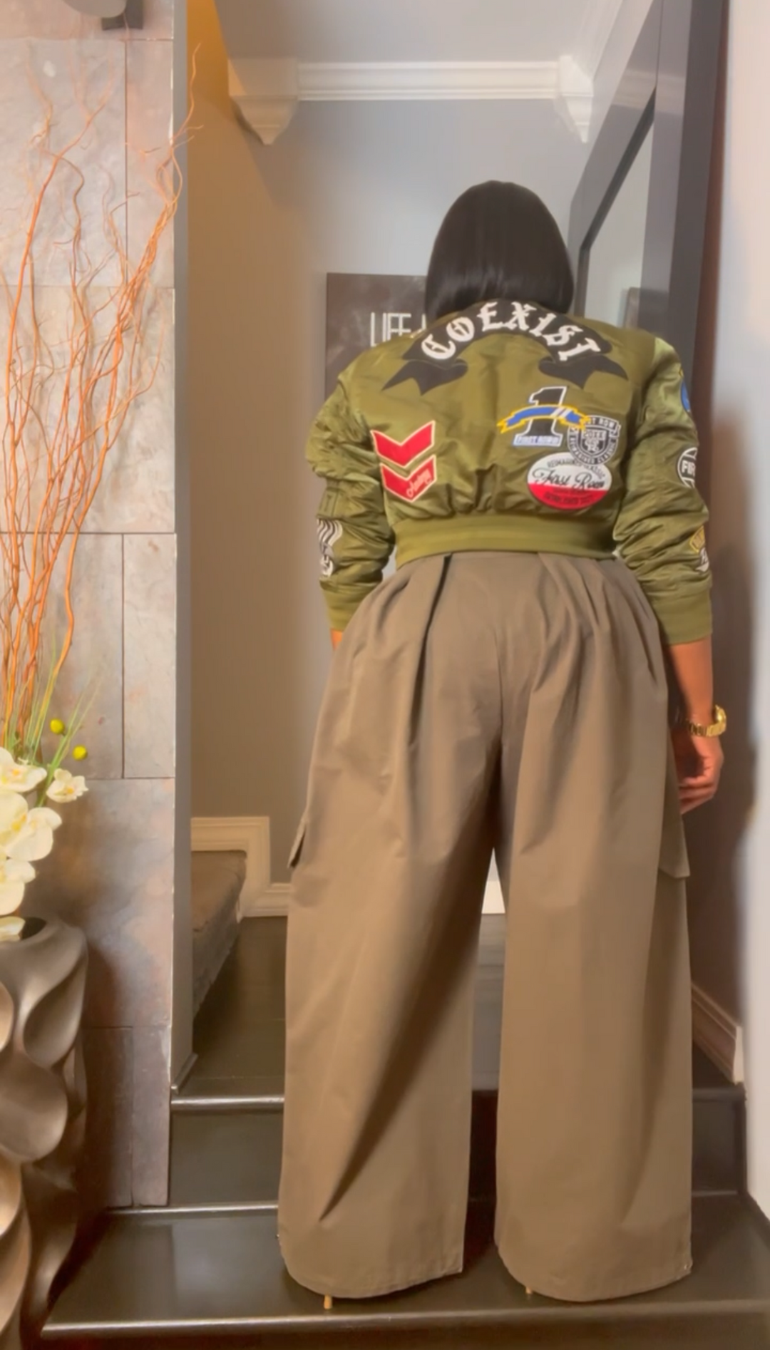The "Haniyah" Oversized Pleated Barrel Pants in Army Green | Free Shipping Included
