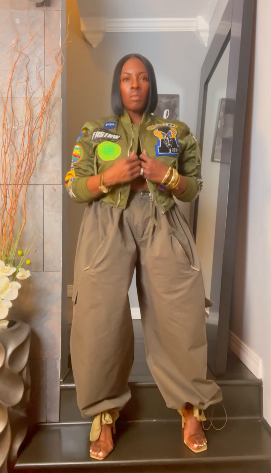 The "Haniyah" Oversized Pleated Barrel Pants in Army Green | Free Shipping Included