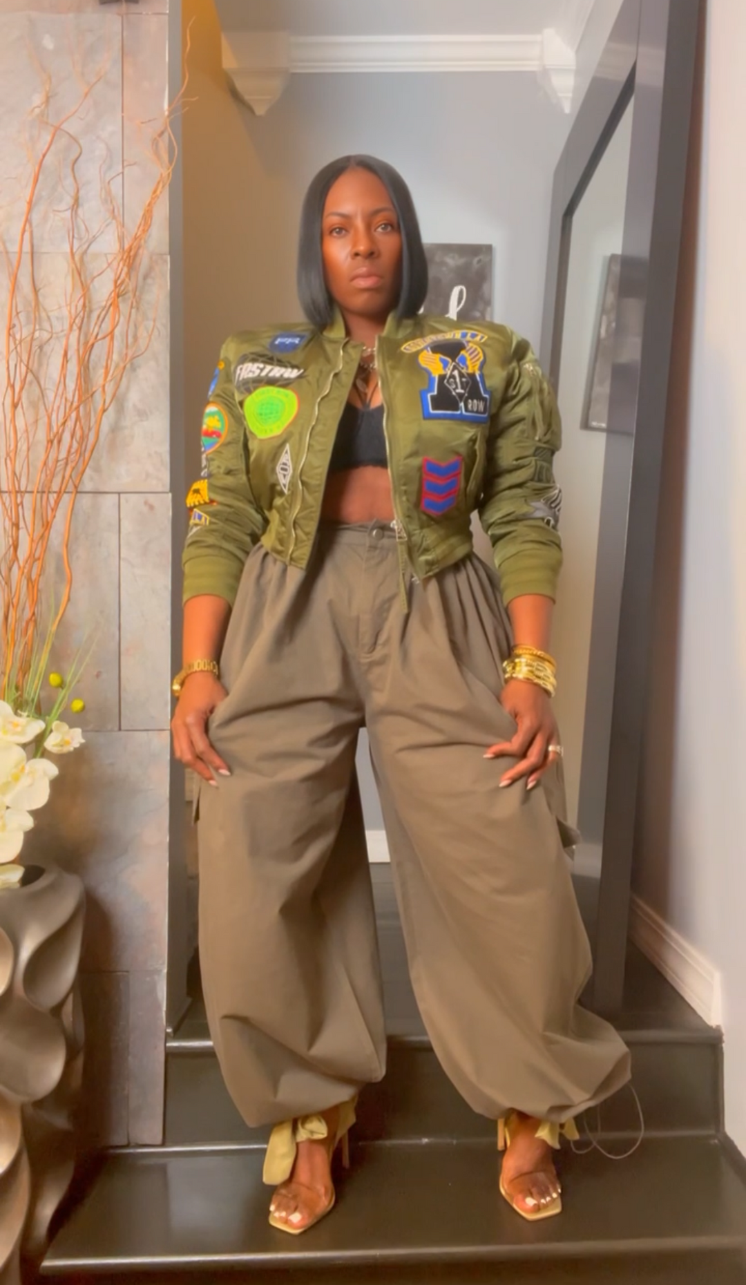 The "Haniyah" Oversized Pleated Barrel Pants in Army Green | Free Shipping Included
