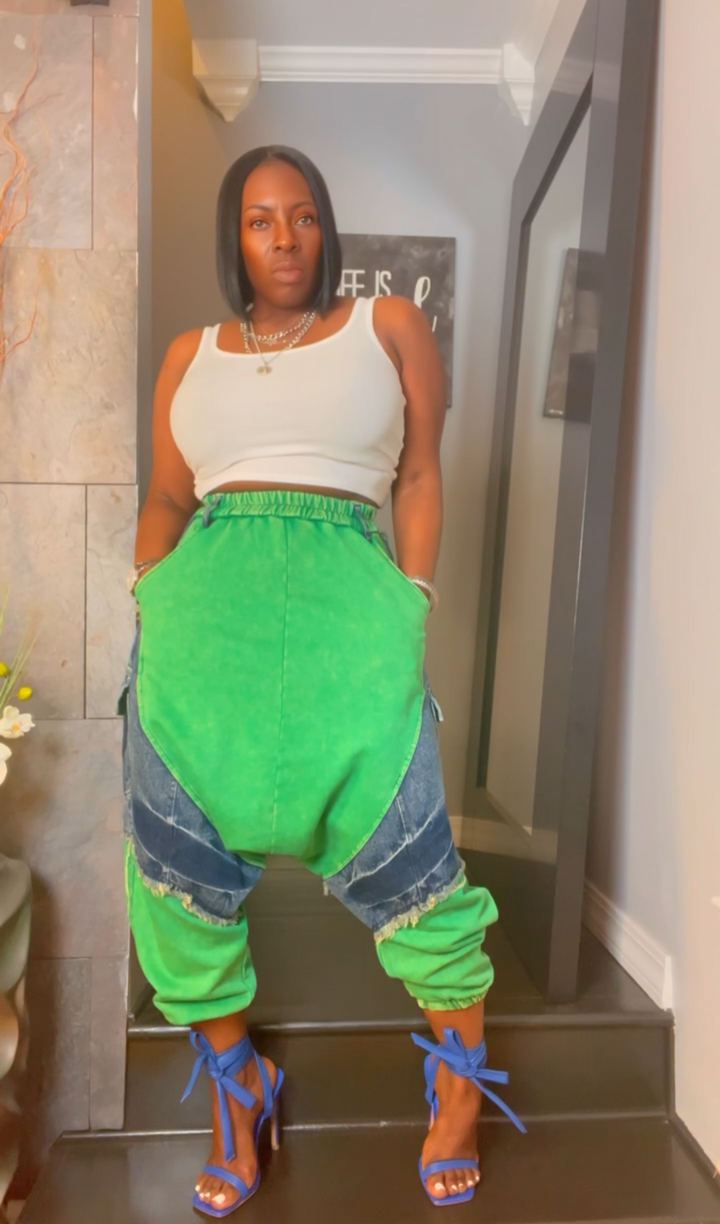 The "Nyasia" Harem Joggers in Green | Free Shipping Included