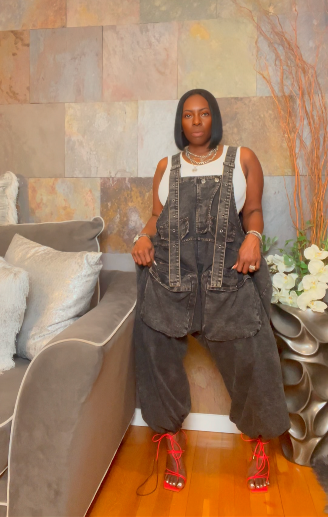 The "Jazmyn" Oversized Overalls in Black Wash | Pre-Order - Ships Between June 15th and June 20th