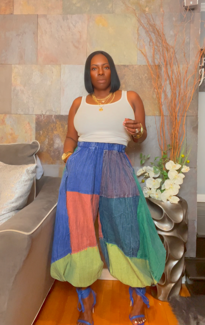 The "Iyanna" Oversized Denim Patchwork Pants | Pre-Order - Ships Between June 15th and June 20th