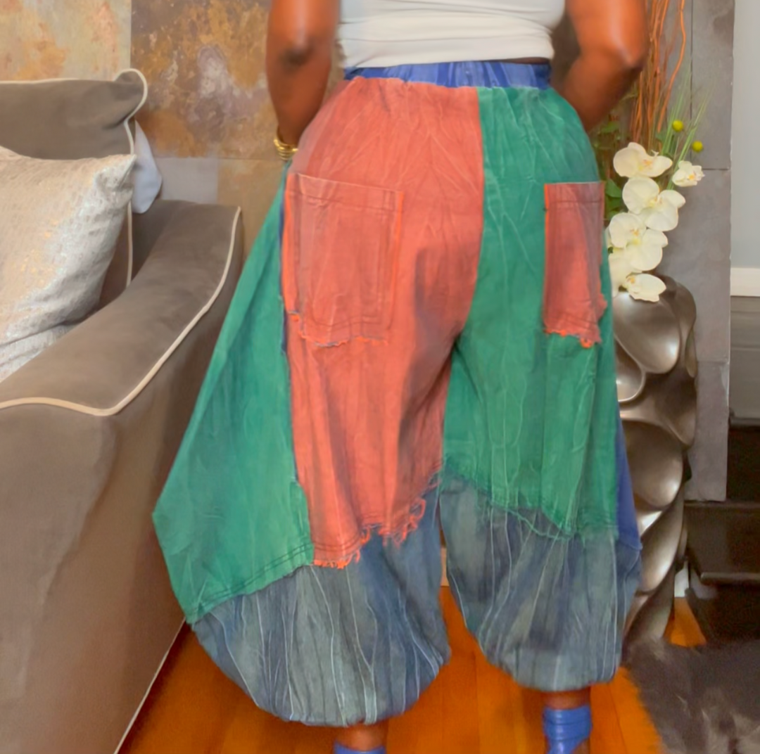 The "Iyanna" Oversized Denim Patchwork Pants | Pre-Order - Ships Between June 15th and June 20th