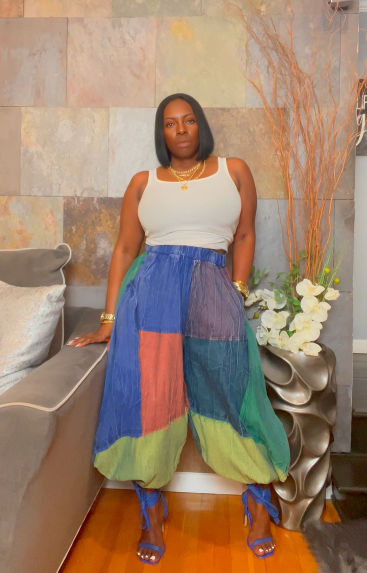 The "Iyanna" Oversized Denim Patchwork Pants | Pre-Order - Ships Between June 15th and June 20th