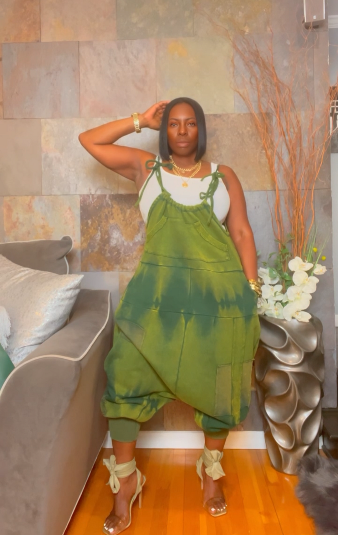 The "Jahzara" Oversized Harem Jumper in Green | Ready to Ship