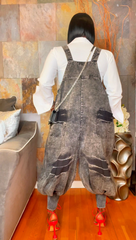 The "Kaylani" Oversized Overalls in Black Wash | Free Shipping Included