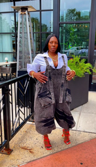 The "Kaylani" Oversized Overalls in Black Wash | Free Shipping Included