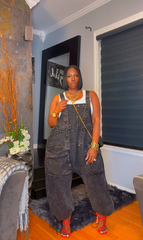 The "Nikki" Oversized Overalls in Black | Free Shipping Included