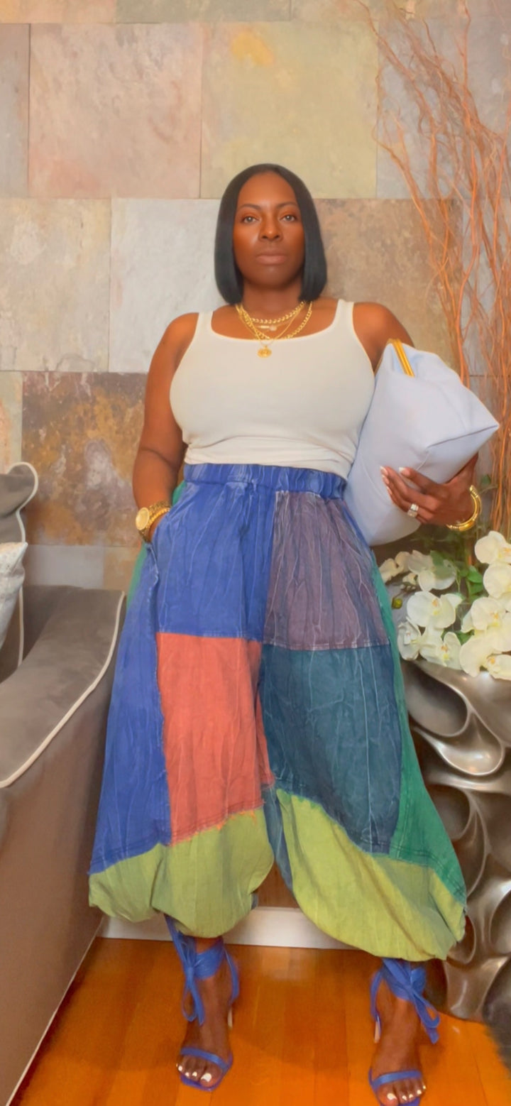 The "Iyanna" Oversized Denim Patchwork Pants | Pre-Order - Ships Between June 15th and June 20th