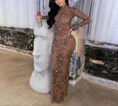 The "Kieryn" Rhinestone See Through Mesh Dress | Ready to Ship — 40% OFF