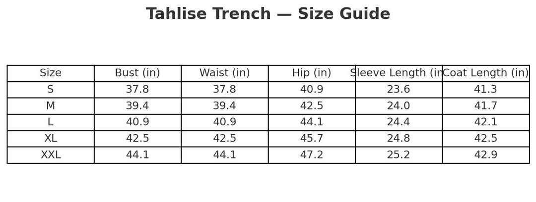 The "Tahlise" Trench | Pre-Order - Pre-Order - Ships Between November 30th - December 20th