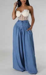 The "Ciarra" Wide-Leg Denim Pants | Ready to Ship — 40% OFF