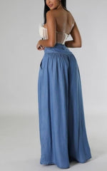 The "Ciarra" Wide-Leg Denim Pants | Ready to Ship — 40% OFF