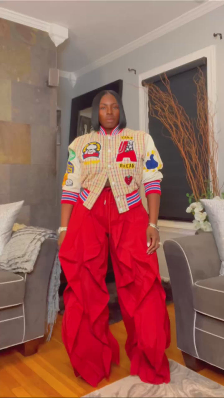 The "Shakyra" Wavy Pants in Red | Ready to Ship