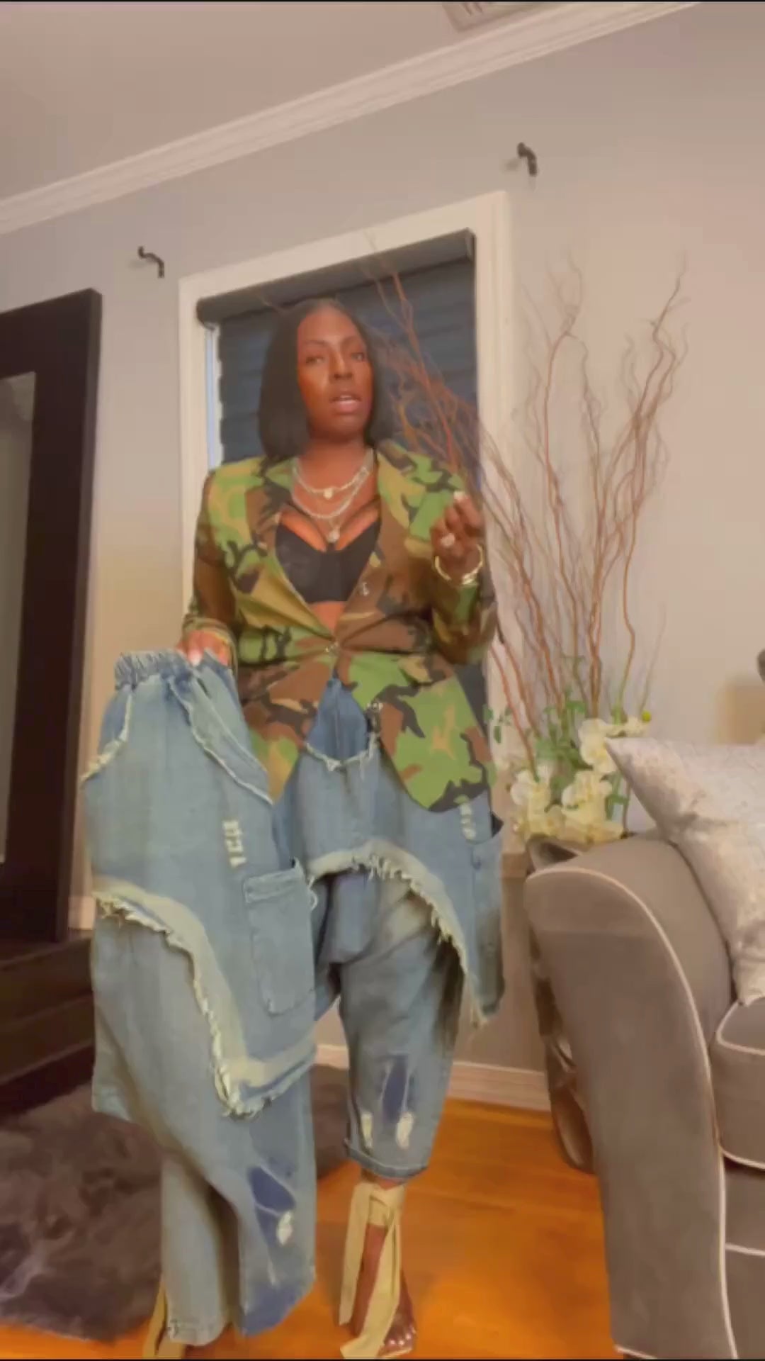 The "Zaihlani" Distressed Harem Jeans in Blue | Ready to Ship