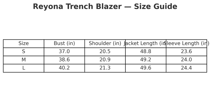 The "Reyona" Blazer Trench | Pre-Order - Ships Between November 30th - December 20th